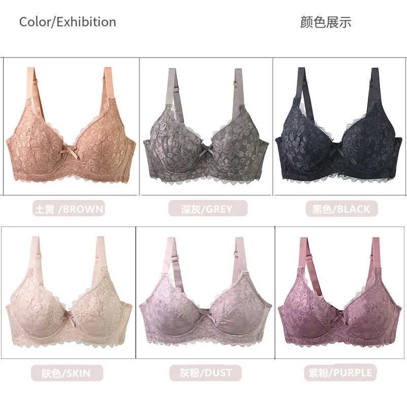 DaiNaFang sujetadores sexis para mujer piel negra marrón púrpura polvo gris Push Up ropa interior encaje talla grande lencería transpirable DaiNaFang sujetadores sexis para mujer piel negra marrón púrpura polvo gris Push Up ropa interior encaje talla grande lencería transpirable