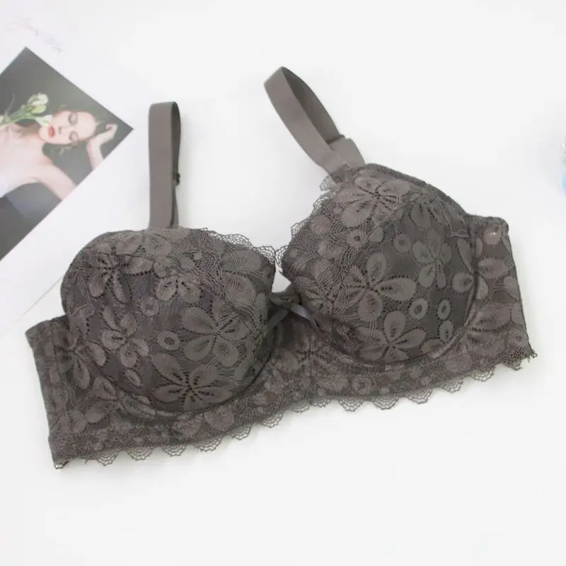 DaiNaFang sujetadores sexis para mujer piel negra marrón púrpura polvo gris Push Up ropa interior encaje talla grande lencería transpirable DaiNaFang sujetadores sexis para mujer piel negra marrón púrpura polvo gris Push Up ropa interior encaje talla grande lencería transpirable