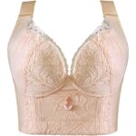 Sujetadores inalámbricos para mujer, lencería Sexy de talla grande, ropa interior de realce, Sujetador de encaje de línea larga, copa C D E - Imagen 4
