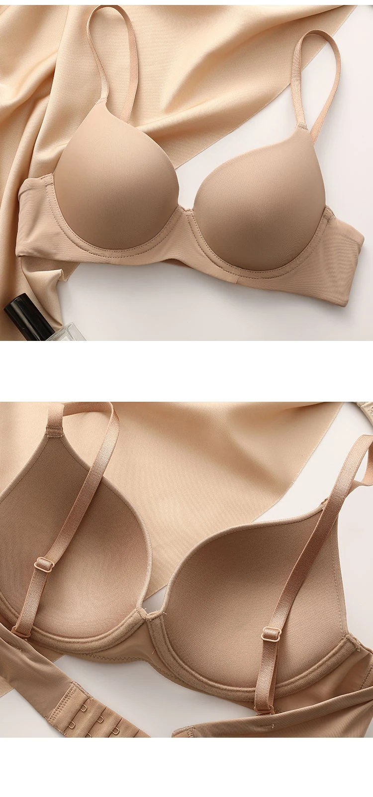 Lencería de talla grande para mujer, sujetador de realce sin costuras, copa fina Sexy, sujetador de algodón, ropa interior cómoda para mujer, ropa interior de copa C D E