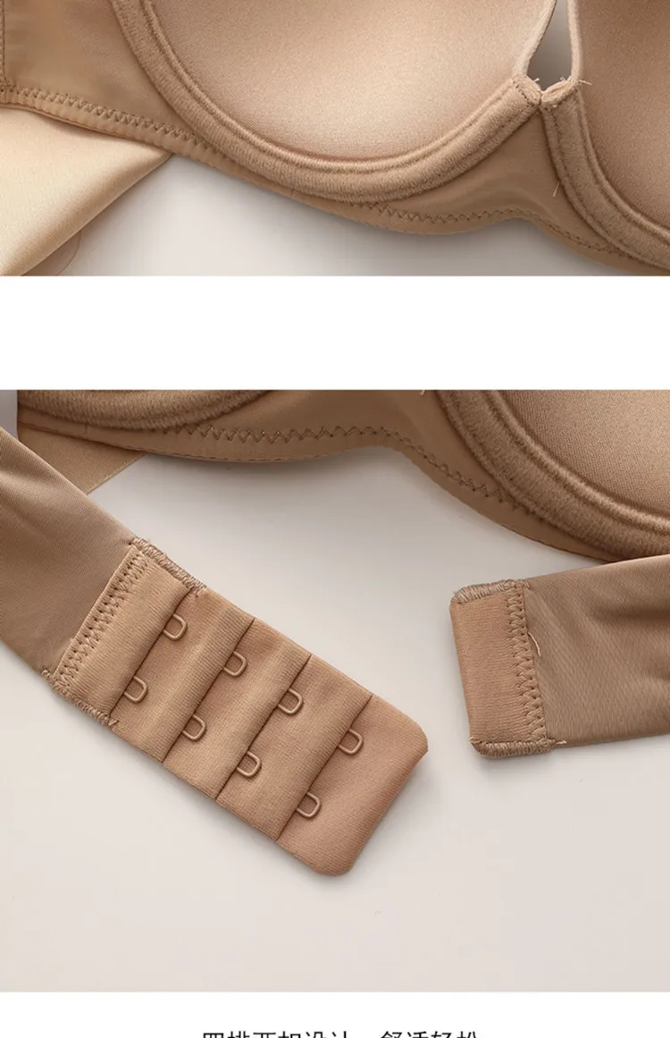 Lencería de talla grande para mujer, sujetador de realce sin costuras, copa fina Sexy, sujetador de algodón, ropa interior cómoda para mujer, ropa interior de copa C D E