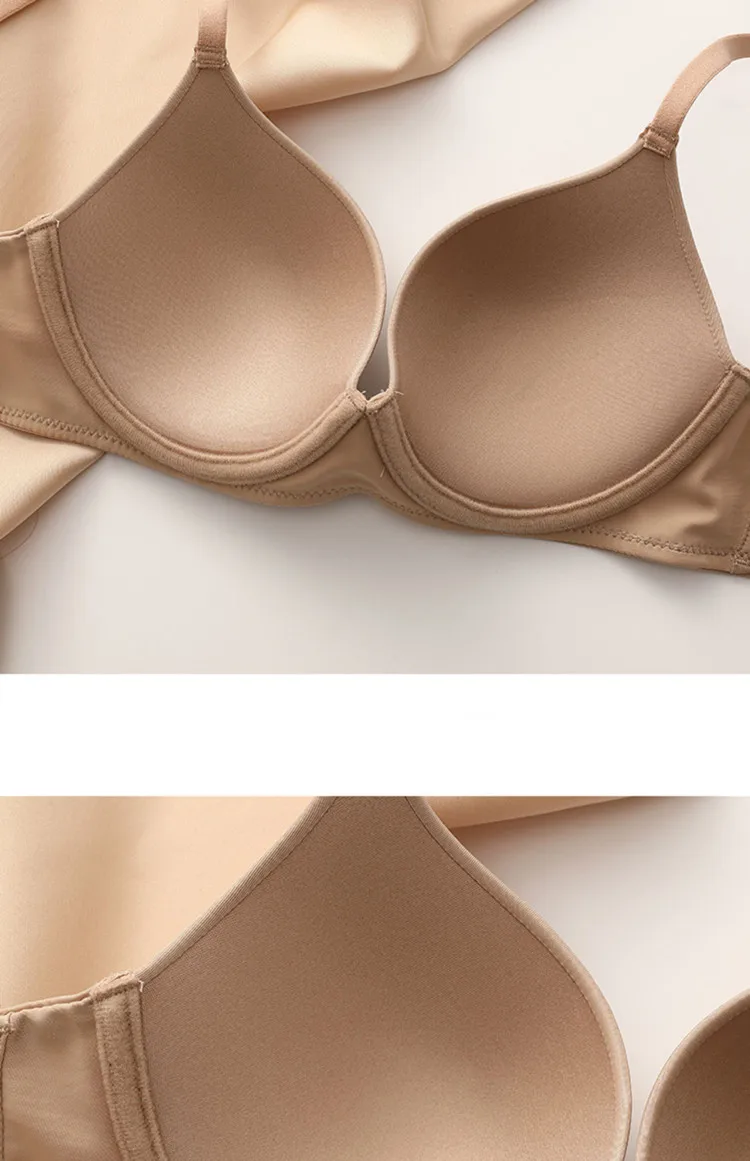 Lencería de talla grande para mujer, sujetador de realce sin costuras, copa fina Sexy, sujetador de algodón, ropa interior cómoda para mujer, ropa interior de copa C D E