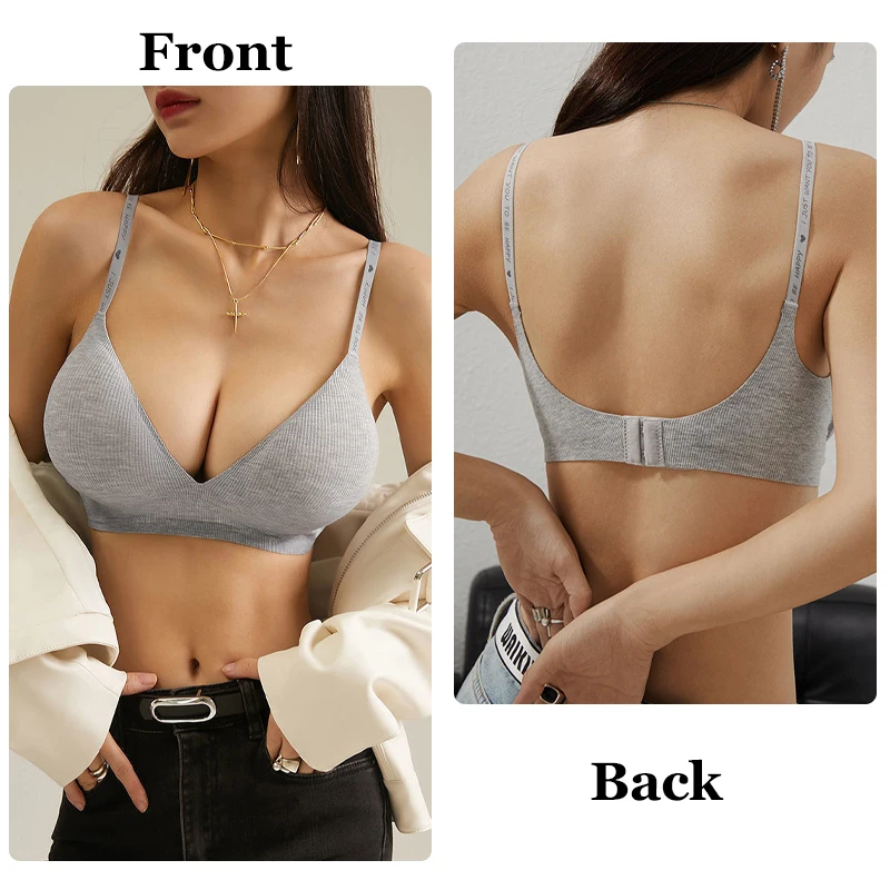 Sujetador para mujer con escote en V y tirantes
