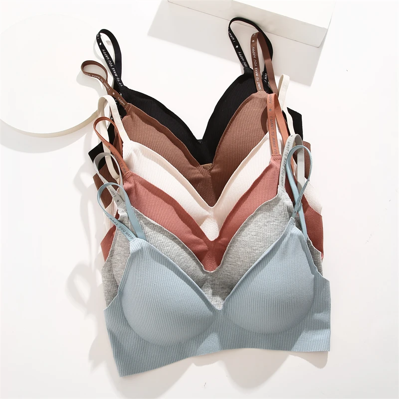 Sujetador para mujer con escote en V y tirantes