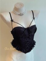 Corsé parisino de espina de pescado Tushy |   Entrenador de cintura ajustable y sujetador de contorno, cubierta de Bralette de encaje de lujo, potenciador de pecho elegante delgado - Imagen 3