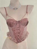 Corsé parisino de espina de pescado Tushy |   Entrenador de cintura ajustable y sujetador de contorno, cubierta de Bralette de encaje de lujo, potenciador de pecho elegante delgado - Imagen 2