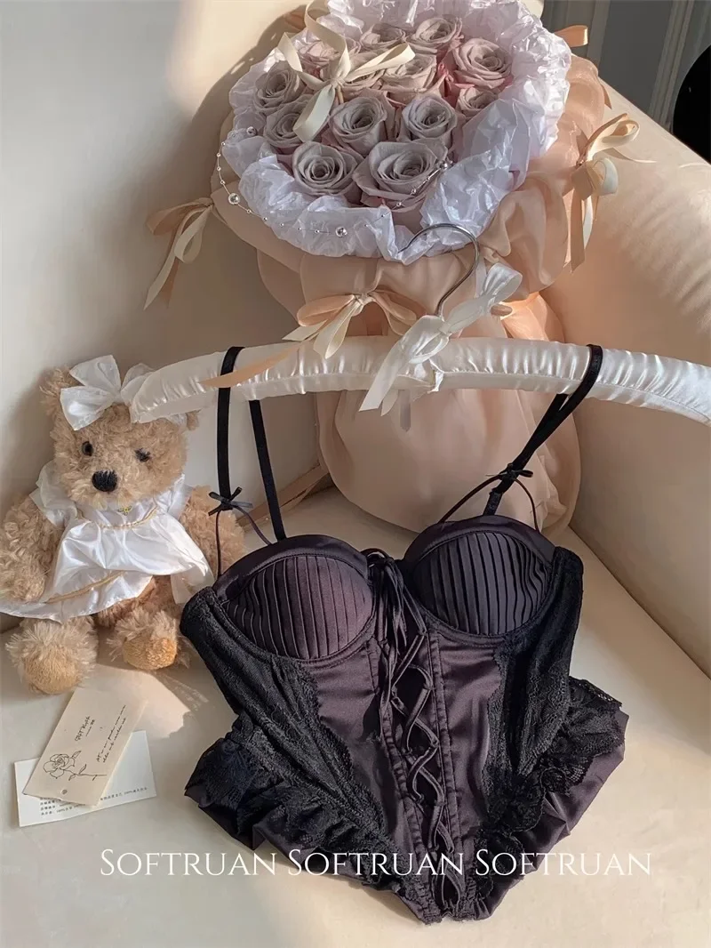 Corsé parisino de espina de pescado Tushy |   Entrenador de cintura ajustable y sujetador de contorno, cubierta de Bralette de encaje de lujo, potenciador de pecho elegante delgado