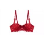 Conjunto de sujetador de encaje navideño para mujer, bralette y bragas transparentes negras, media copa ultrafina, lencería Pure Desire, traje de fiesta de Navidad - Imagen 3