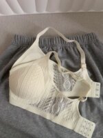 Sujetador inalámbrico de encaje con copa fija, ropa interior femenina sin costuras, copa completa, transpirable, con efecto p... - Imagen 3