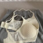Sujetador inalámbrico de encaje con copa fija, ropa interior femenina sin costuras, copa completa, transpirable, con efecto p...