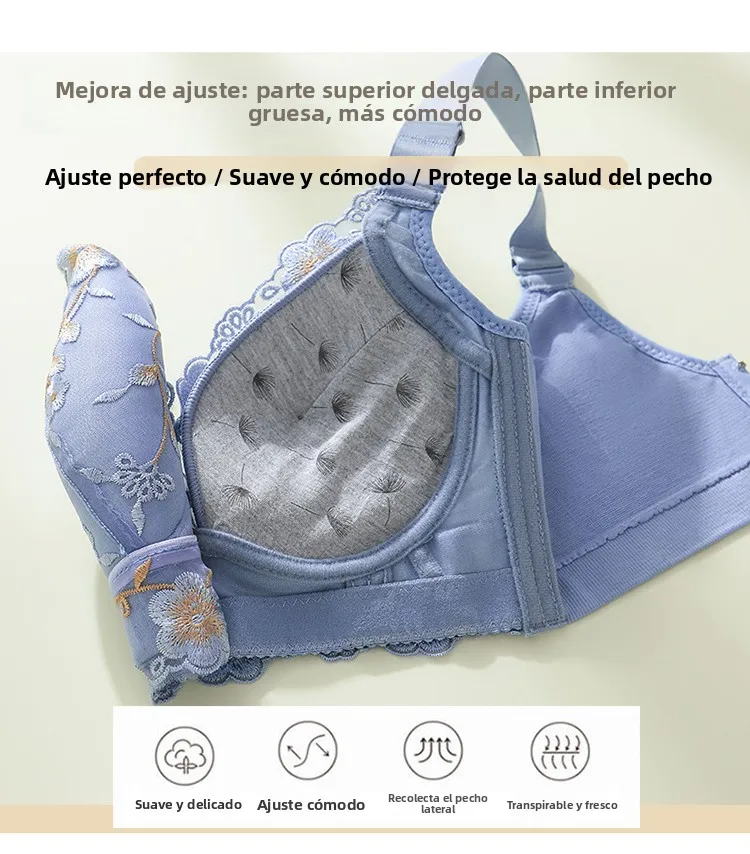 Sujetador de encaje ajustable sin aros, sensual, con copas pequeñas, efecto push-up, antideslizante, realza el busto, efecto ...