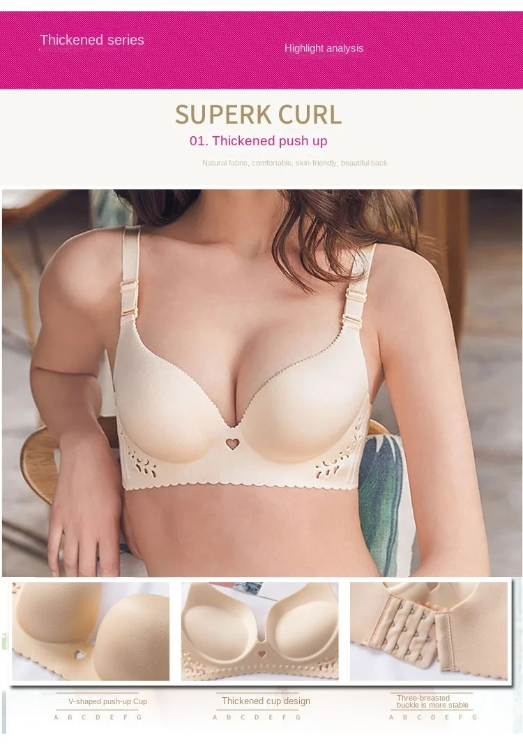 Sujetador grueso para mujer, copa de moño súper gruesa de 8cm, una pieza, sin rastro, sin anillo de acero, pecho, pecho, copa a, lencería sexy para mujer Sujetador grueso para mujer, copa de moño súper gruesa de 8cm, una pieza, sin rastro, sin anillo de acero, pecho, pecho, copa a, lencería sexy para mujer