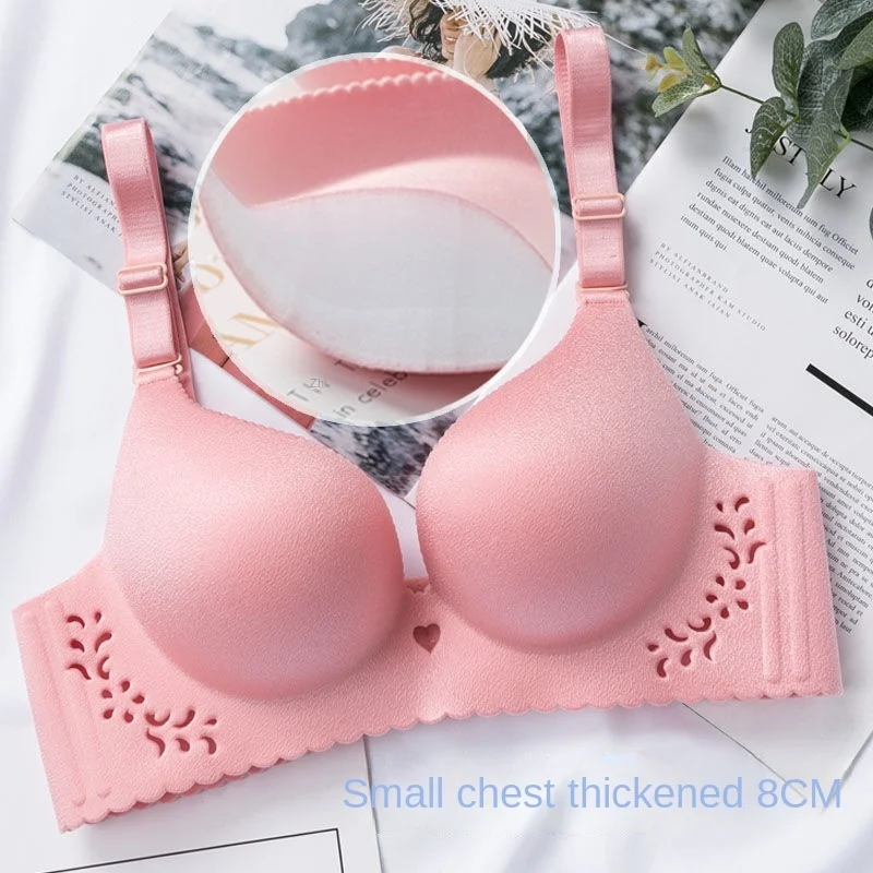 125264-zzlevu.jpg Sujetador grueso para mujer, copa de moño súper gruesa de 8cm, una pieza, sin rastro, sin anillo de acero, pecho, pecho, copa a, lencería sexy para mujer - Imagen 1