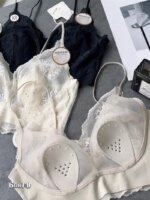 Sujetador de encaje ultrafino sexy sin espalda, bralette sin tirantes, ropa interior femenina, copa con orejas de conejo de c... - Imagen 4