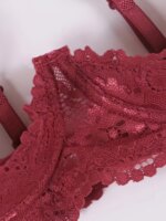 3 piezas de ropa interior de encaje con copas abiertas para mujer, suave, agradable para la piel, transpirable, talla grande, sexy, con efecto push-up y antideslizante. - Imagen 3