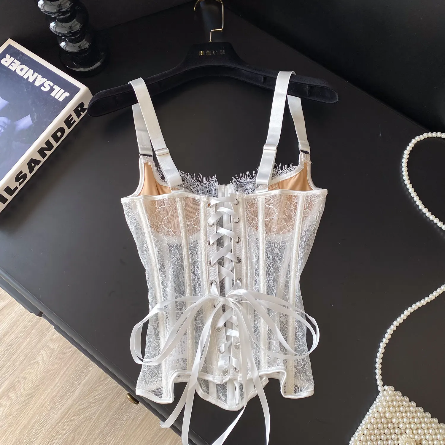 Corset para mujer con encaje y sin mangas