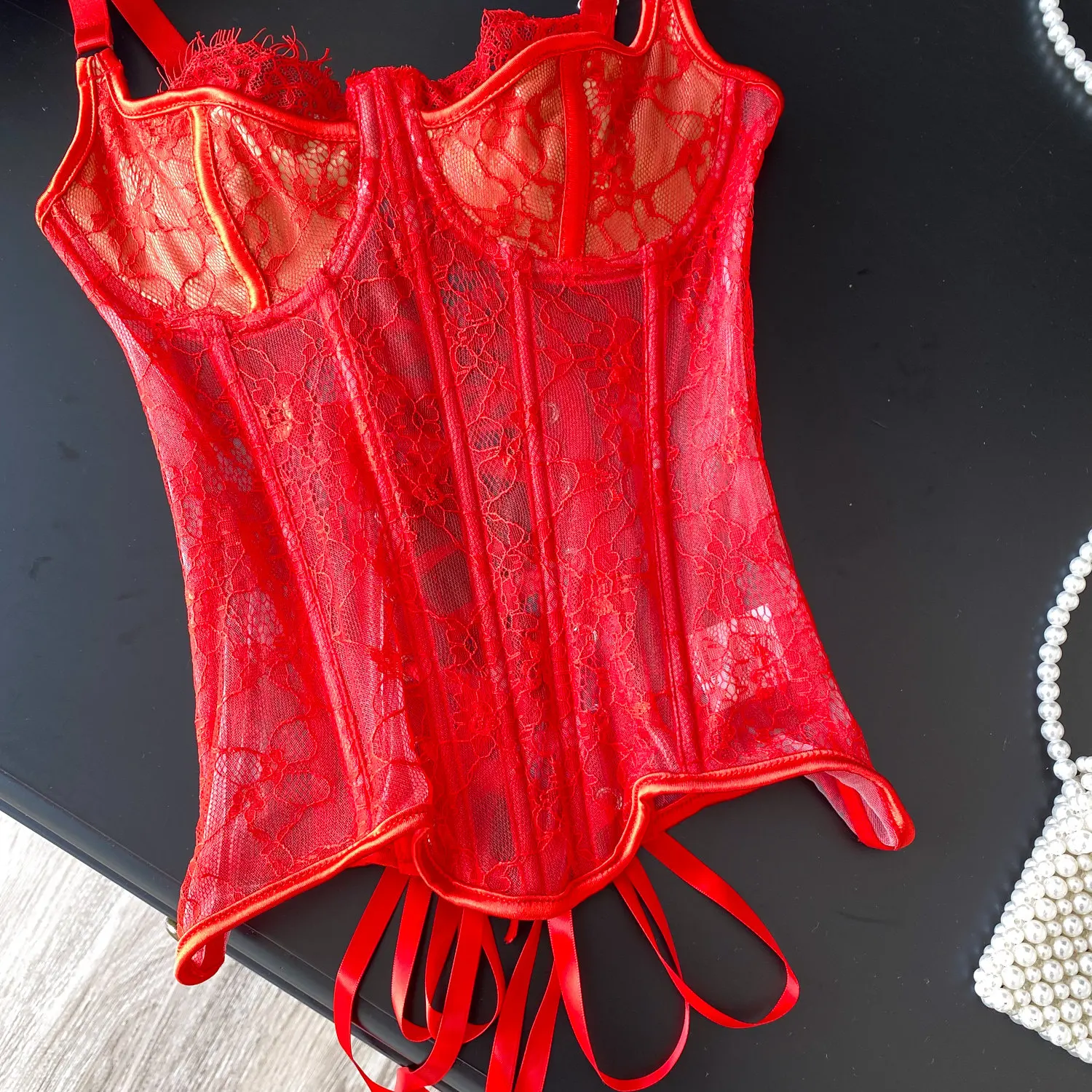 Corset para mujer con encaje y sin mangas