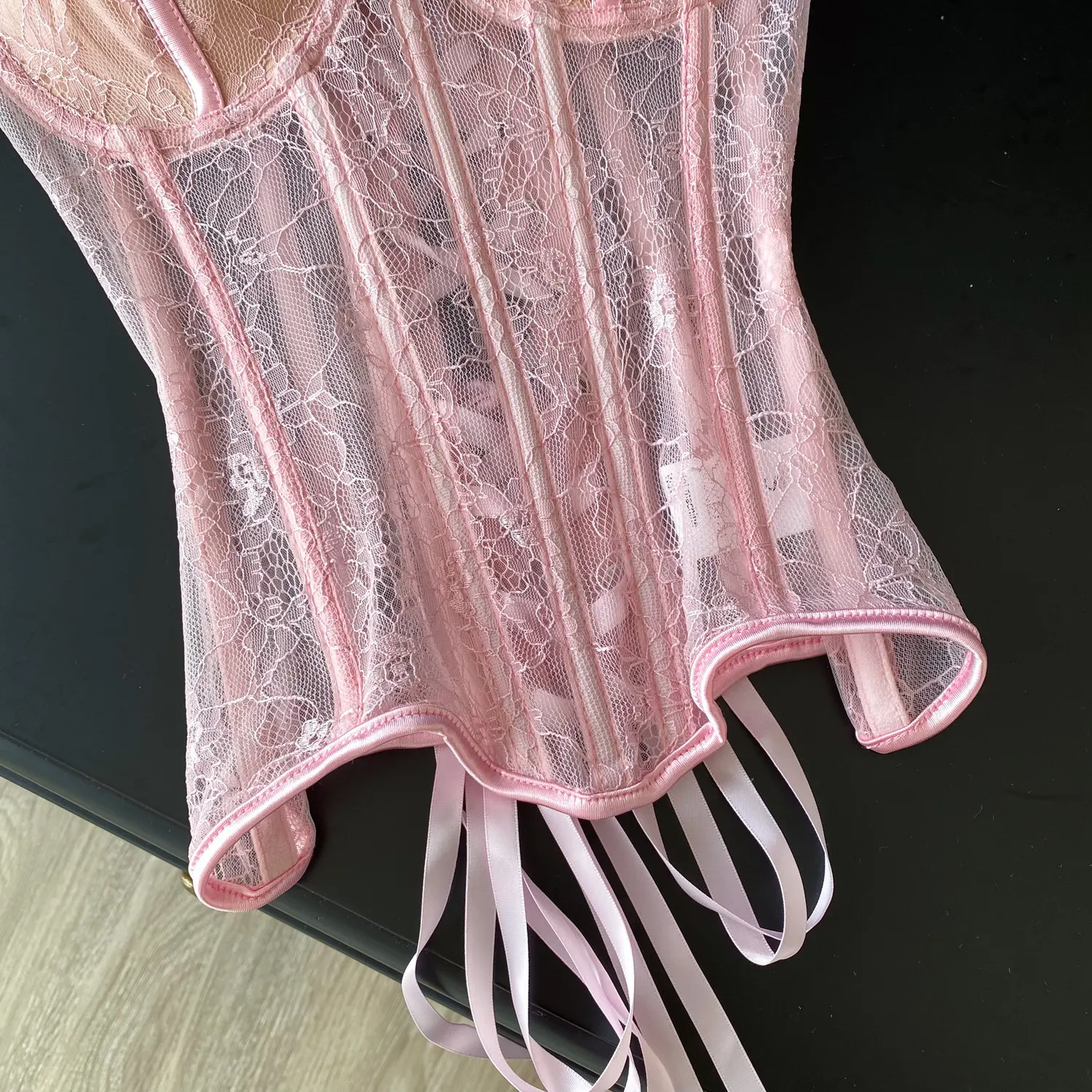 Corset para mujer con encaje y sin mangas