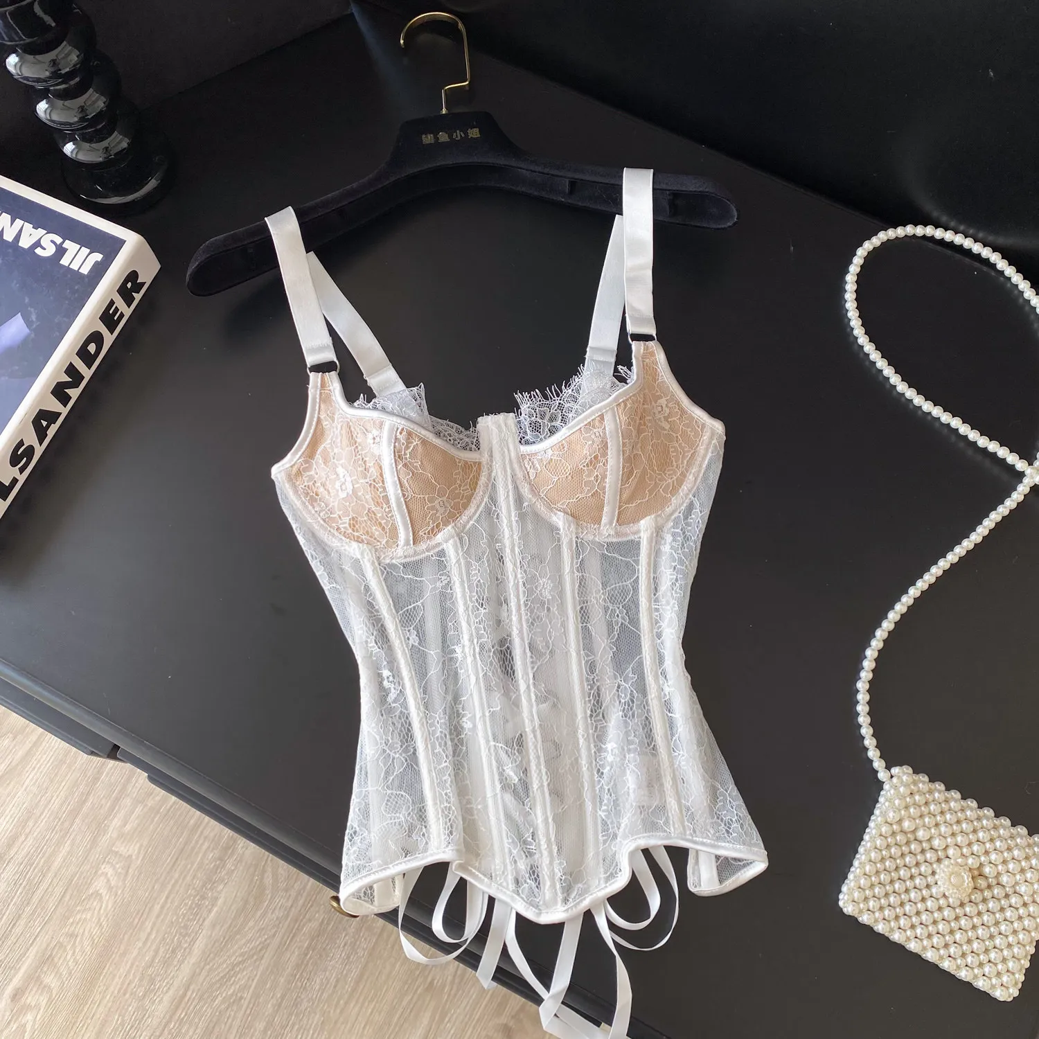 Corset para mujer con encaje y sin mangas