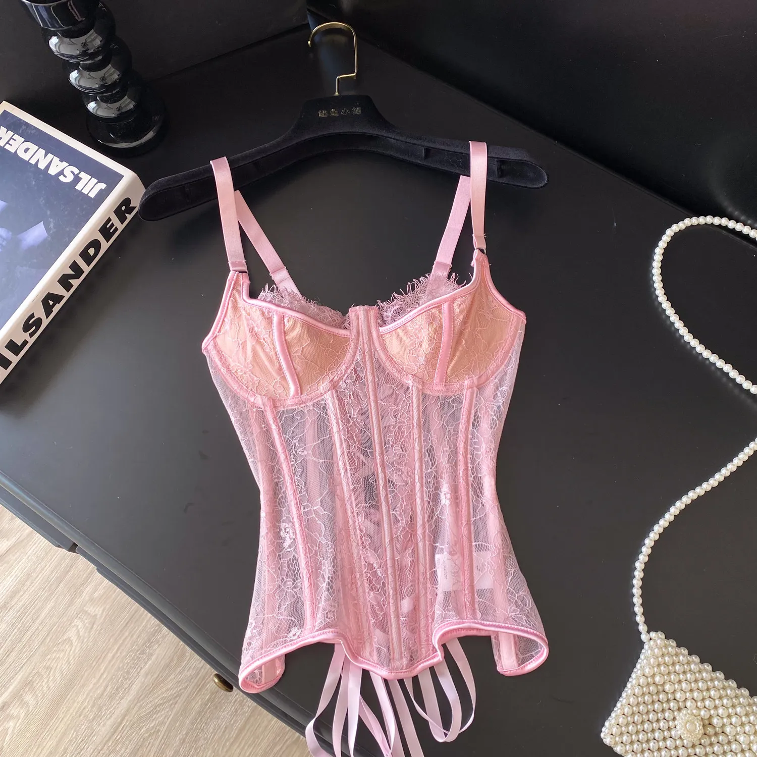 Corset para mujer con encaje y sin mangas