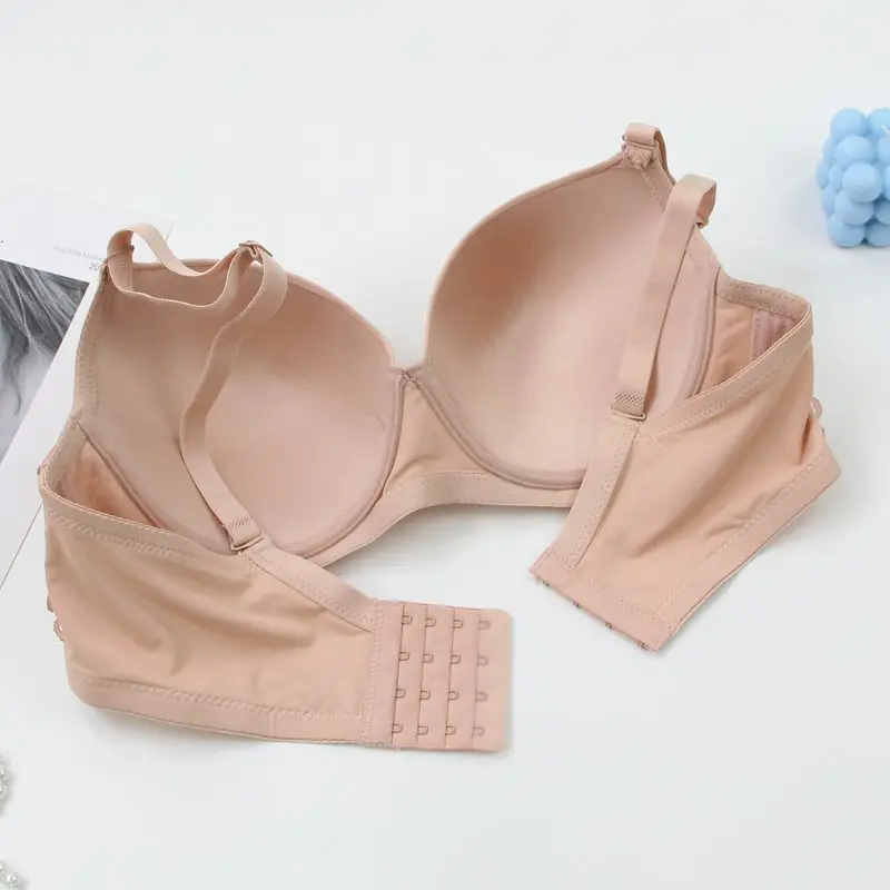 Sujetadores grandes de realce para mujer, ropa interior Sexy de encaje con lazo sólido, molde fino, copa completa, lencería de talla grande, novedad de 2025 Sujetadores grandes de realce para mujer, ropa interior Sexy de encaje con lazo sólido, molde fino, copa completa, lencería de talla grande, novedad de 2025