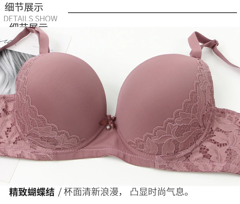 Sujetadores grandes de realce para mujer, ropa interior Sexy de encaje con lazo sólido, molde fino, copa completa, lencería de talla grande, novedad de 2025 Sujetadores grandes de realce para mujer, ropa interior Sexy de encaje con lazo sólido, molde fino, copa completa, lencería de talla grande, novedad de 2025