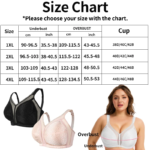Sujetador de encaje sexy de talla grande para mujer, lencería de tul con tirantes anchos, faja moldeadora, push-up, bralette inalámbrico transpirable con copas ultrafinas - Imagen 6