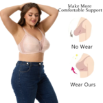 Sujetador de encaje sexy de talla grande para mujer, lencería de tul con tirantes anchos, faja moldeadora, push-up, bralette inalámbrico transpirable con copas ultrafinas - Imagen 3
