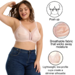 Sujetador de encaje sexy de talla grande para mujer, lencería de tul con tirantes anchos, faja moldeadora, push-up, bralette inalámbrico transpirable con copas ultrafinas - Imagen 4