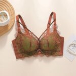 Sujetador push-up sin aros para mujeres con busto pequeño, con relleno de 5 cm, copas con encaje floral, bralette de talla grande con cobertura lateral y efecto lifting. - Imagen 3