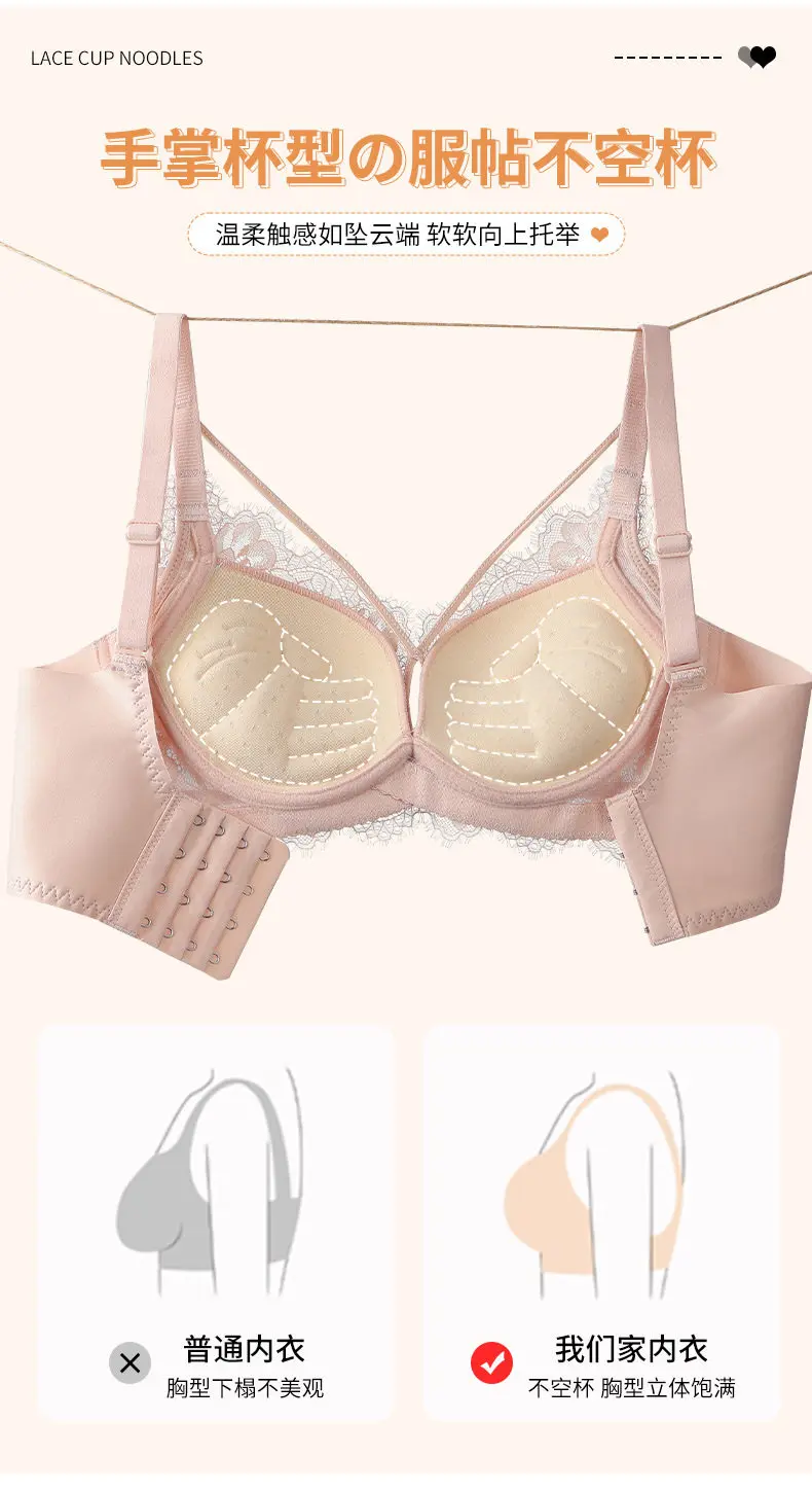 Sujetador push-up sin aros para mujeres con busto pequeño, con relleno de 5 cm, copas con encaje floral, bralette de talla grande con cobertura lateral y efecto lifting. Sujetador push-up sin aros para mujeres con busto pequeño, con relleno de 5 cm, copas con encaje floral, bralette de talla grande con cobertura lateral y efecto lifting.