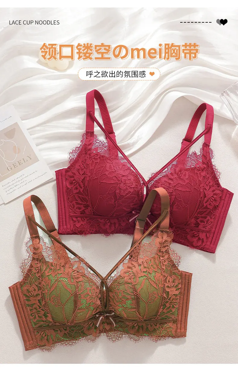 Sujetador push-up sin aros para mujeres con busto pequeño, con relleno de 5 cm, copas con encaje floral, bralette de talla grande con cobertura lateral y efecto lifting. Sujetador push-up sin aros para mujeres con busto pequeño, con relleno de 5 cm, copas con encaje floral, bralette de talla grande con cobertura lateral y efecto lifting.