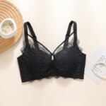 Sujetador push-up sin aros para mujeres con busto pequeño, con relleno de 5 cm, copas con encaje floral, bralette de talla grande con cobertura lateral y efecto lifting.