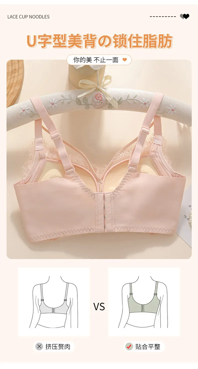 Sujetador push-up sin aros para mujeres con busto pequeño, con relleno de 5 cm, copas con encaje floral, bralette de talla grande con cobertura lateral y efecto lifting. Sujetador push-up sin aros para mujeres con busto pequeño, con relleno de 5 cm, copas con encaje floral, bralette de talla grande con cobertura lateral y efecto lifting.