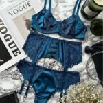 Conjunto de lencería sexy de 3 piezas Tornova para mujer, conjunto de sujetador con tirantes finos de encaje transparente con faja, lencería sexy nueva. - Imagen 6