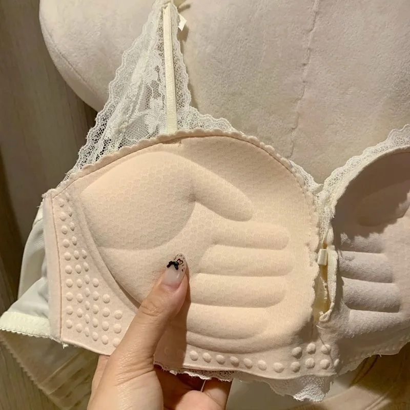 Sujetador de encaje de verano para mujer, para pecho pequeño, con efecto push-up, sin aros, antideslizante, con soporte later... Sujetador de encaje de verano para mujer, para pecho pequeño, con efecto push-up, sin aros, antideslizante, con soporte later...