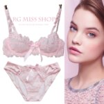 Conjuntos de sujetador y bragas transparentes de encaje Sexy ultrafino para mujer, talla grande