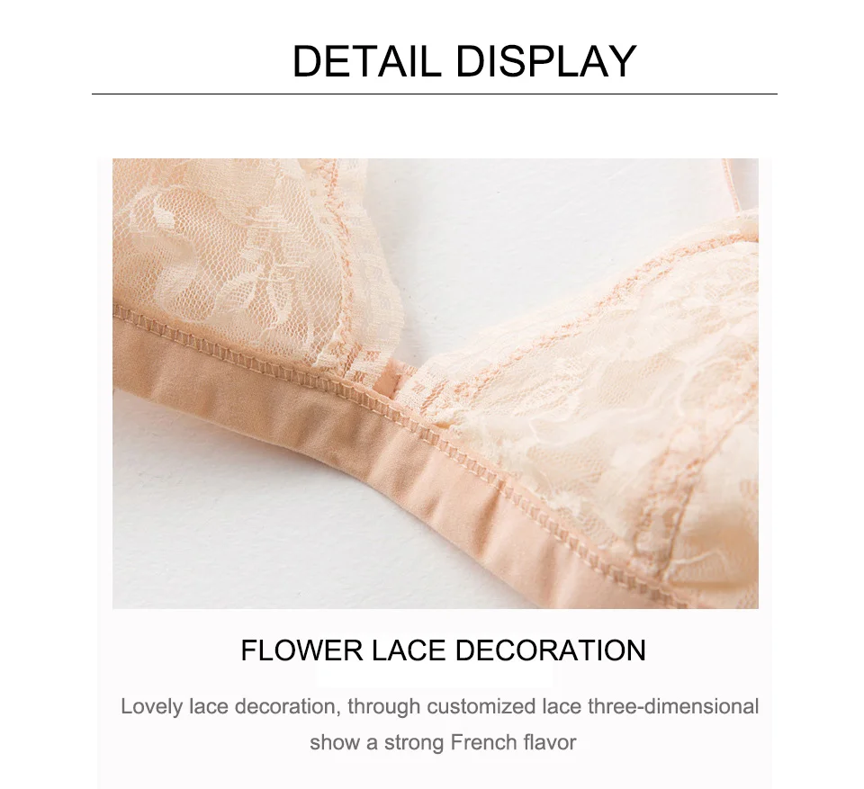 Sujetador de encaje Floral fino para mujer, Bralette de hilo libre, ropa interior cómoda y ajustada, Sujetador de encaje, lencería de copa pequeña para niña, nuevo