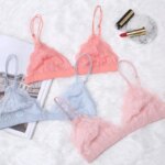 Sujetador de encaje Floral fino para mujer, Bralette de hilo libre, ropa interior cómoda y ajustada, Sujetador de encaje, lencería de copa pequeña para niña, nuevo - Imagen 4