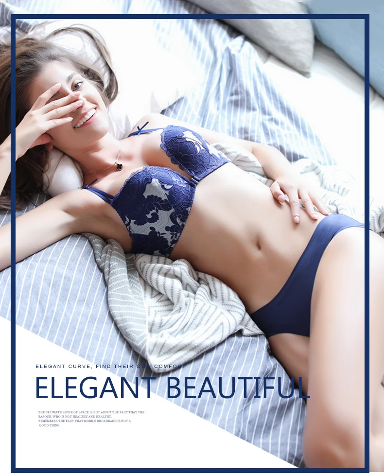 PAERLAN-Sujetador Floral de encaje con cierre frontal sin aros, ropa interior Sexy de una pieza con realce de pecho pequeño, sin costuras