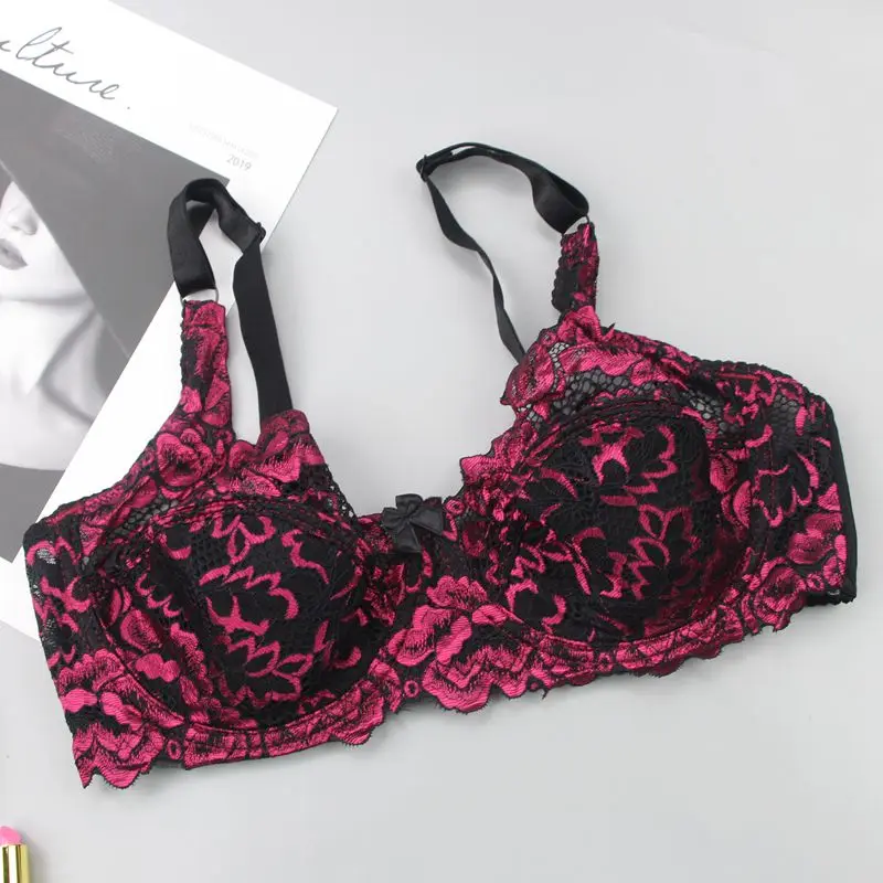 DaiNaFang-sujetadores bordados de encaje para mujer, ropa interior push-up, Bralette ajustado grande BH, lencería de talla grande