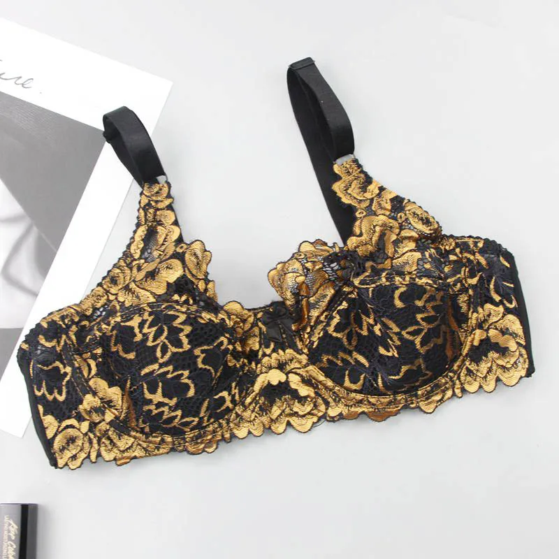 DaiNaFang-sujetadores bordados de encaje para mujer, ropa interior push-up, Bralette ajustado grande BH, lencería de talla grande
