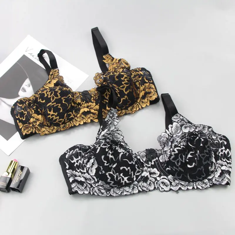 DaiNaFang-sujetadores bordados de encaje para mujer, ropa interior push-up, Bralette ajustado grande BH, lencería de talla grande