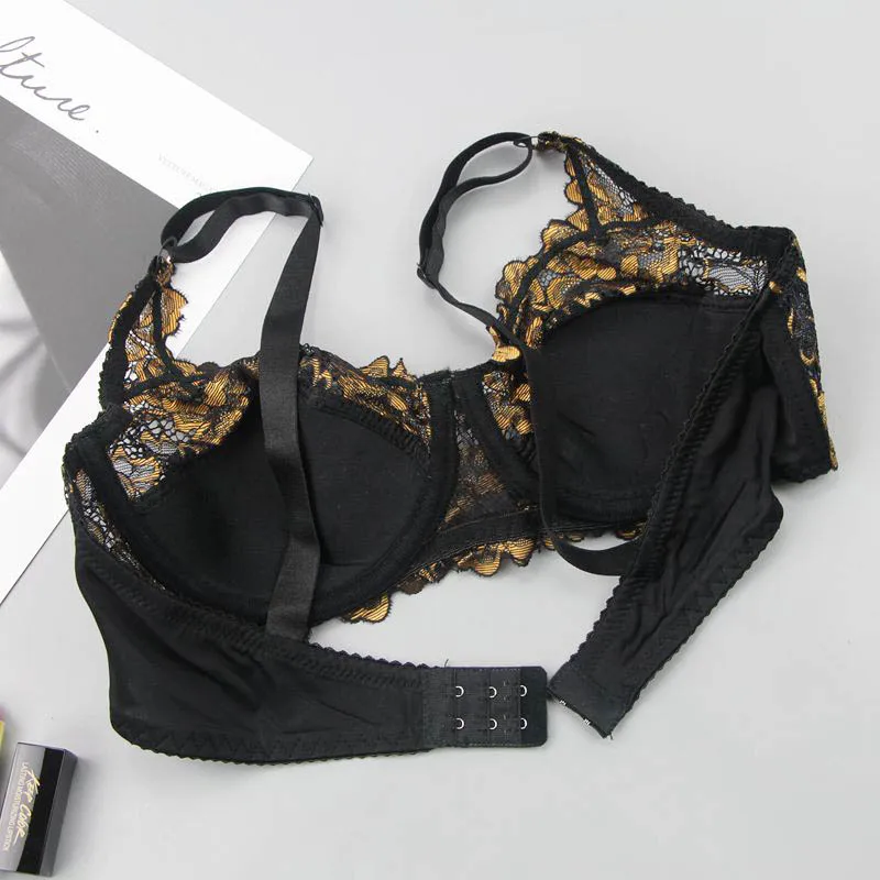 DaiNaFang-sujetadores bordados de encaje para mujer, ropa interior push-up, Bralette ajustado grande BH, lencería de talla grande
