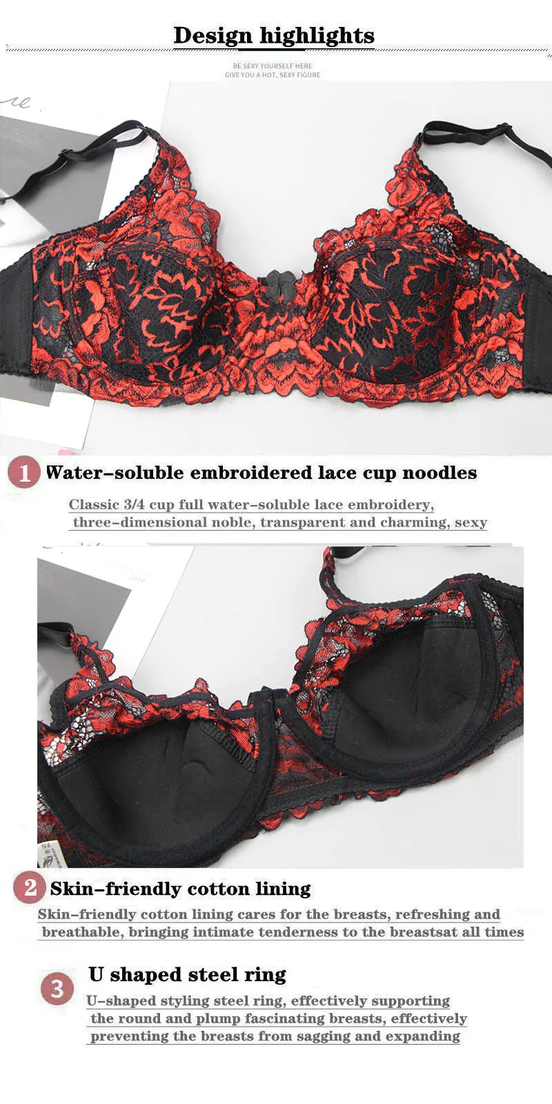 DaiNaFang-sujetadores bordados de encaje para mujer, ropa interior push-up, Bralette ajustado grande BH, lencería de talla grande