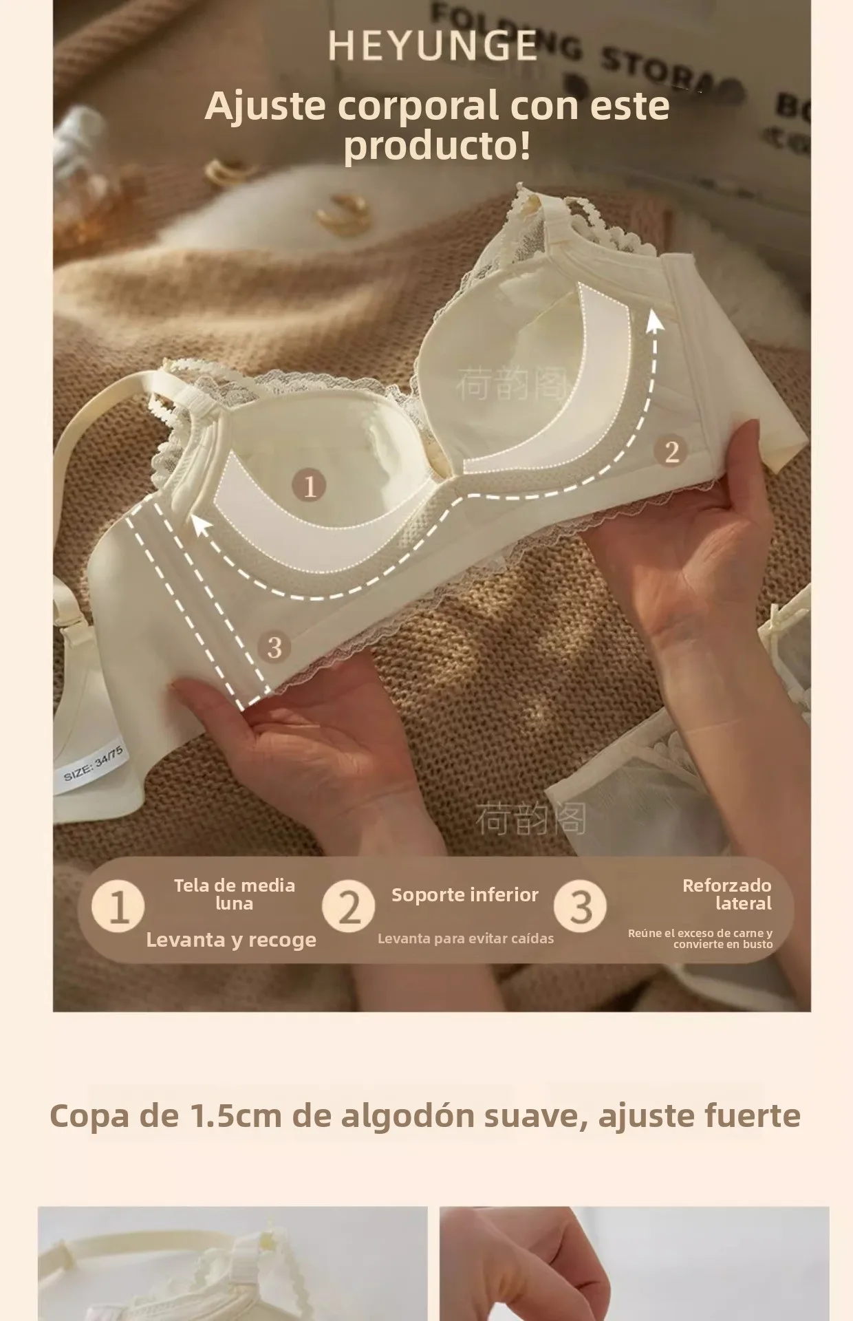 Conjunto de sujetador de encaje ajustable para mujer, con efecto push-up para pecho pequeño, sin aros, antideslizante, sexy, ... Conjunto de sujetador de encaje ajustable para mujer, con efecto push-up para pecho pequeño, sin aros, antideslizante, sexy, ...