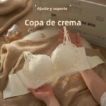 Conjunto de sujetador de encaje ajustable para mujer, con efecto push-up para pecho pequeño, sin aros, antideslizante, sexy, ... - Imagen 2