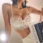 CINOON-Sujetador transparente francés de encaje para mujer, ropa interior Sexy de tentación, lencería ultrafina de realce, Bralette ahuecado - Imagen 4