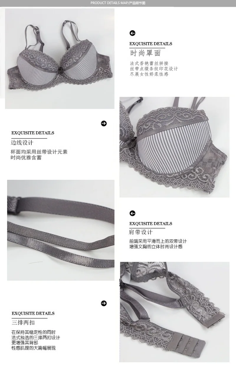Conjunto de sujetador de copa BCDE, ropa interior de lujo de manga corta, encaje, push up, Brasia, Sexy, nueva
