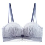 Sujetador de encaje KUCLUT sin aros, con realce, de tela de nailon cómoda para mujeres jóvenes, estilo Pure Desire, con efecto push-up y fruncido. - Imagen 5